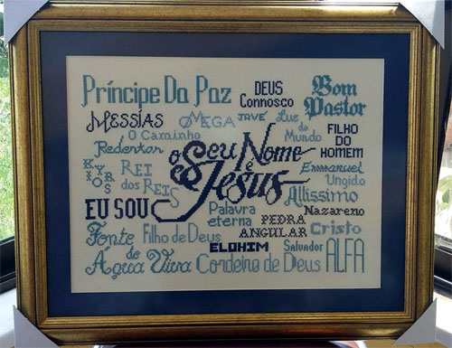 Seu Nome e Jesus stitched by Debby Santos